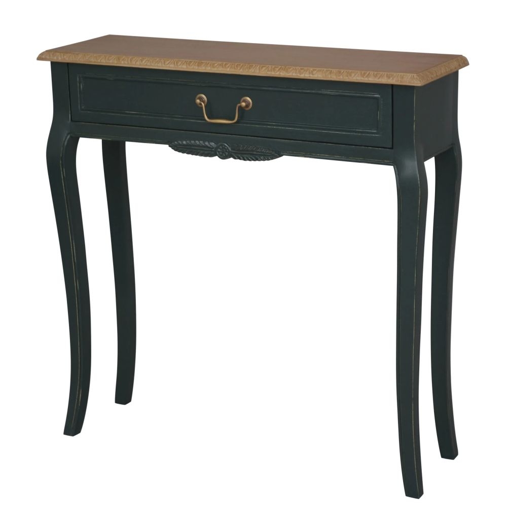 Product photograph of Solvay Emerald Green 1 Drawer Console Table from Choice Furniture Superstore.